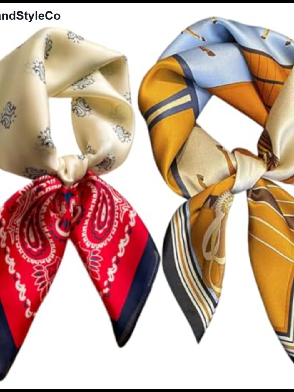 Silk Feeling Bandana Scarf Satin Women Head Hair Neck Wrap Handbag Accessory